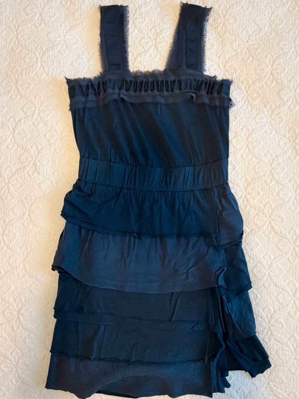 Banana Republic Navy Layered Ruffle Sundress